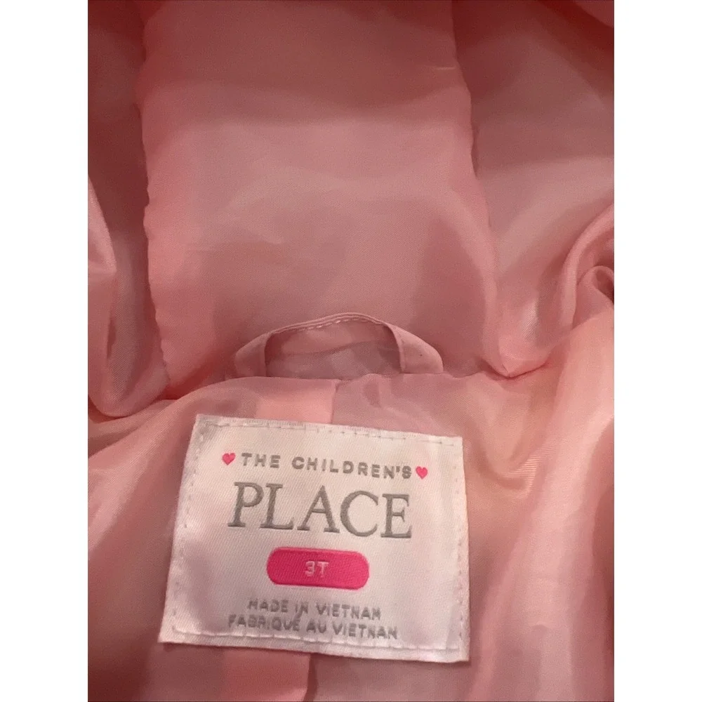 The Children's Place Girl Size 3t Clean Rose Hoodie Jacket Warm Packable‎ Hang